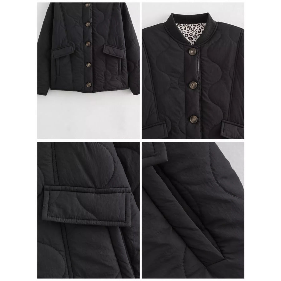 Quilted Button Up Jacket Apparel and Accessories