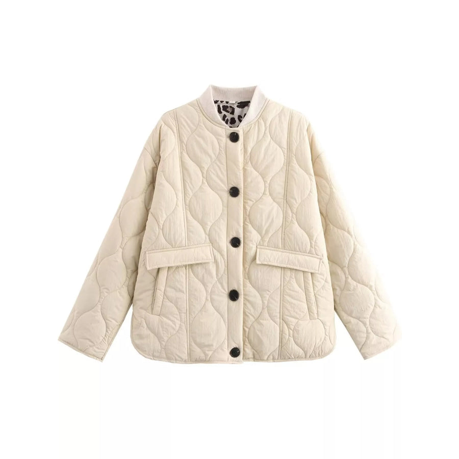Quilted Button Up Jacket Apparel and Accessories