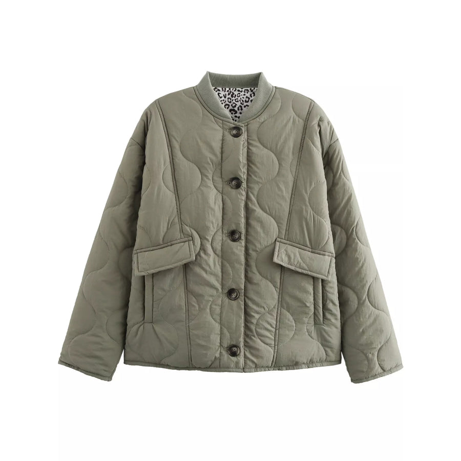 Quilted Button Up Jacket Apparel and Accessories
