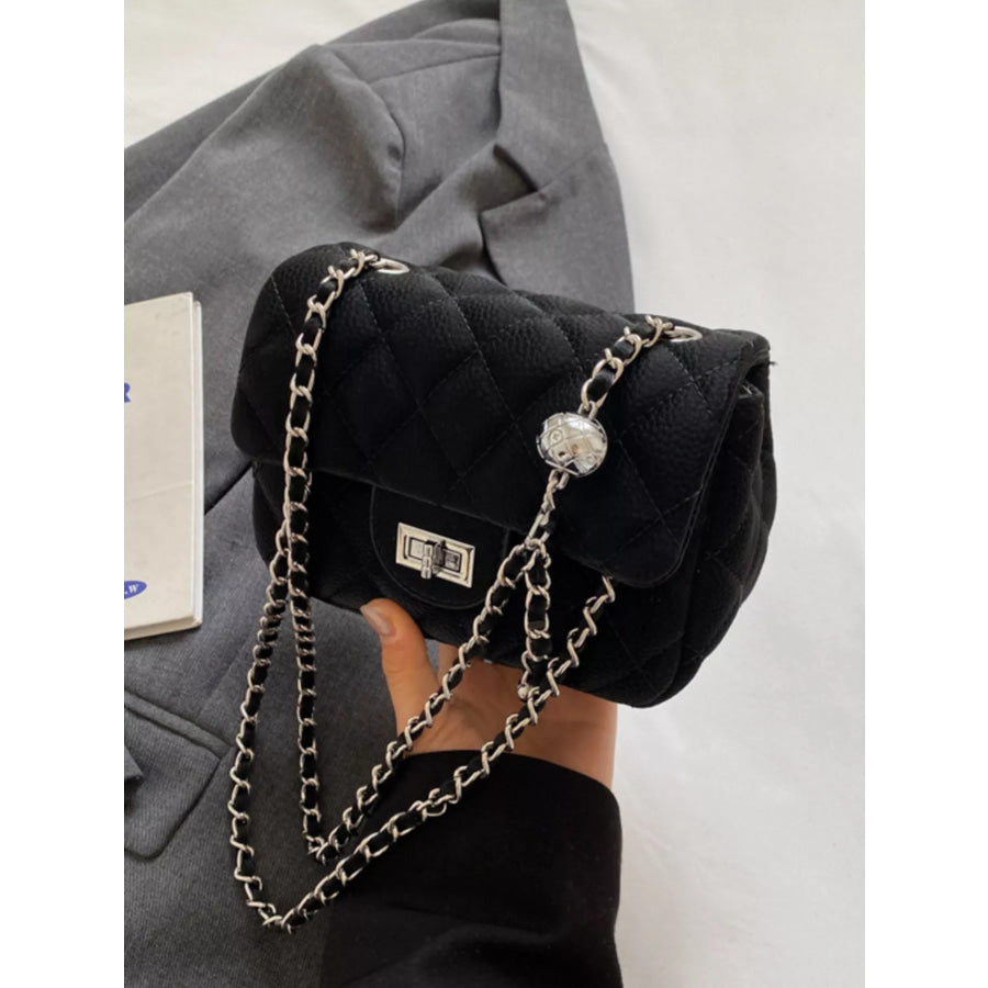 Quilted Chain Crossbody Bag Apparel and Accessories