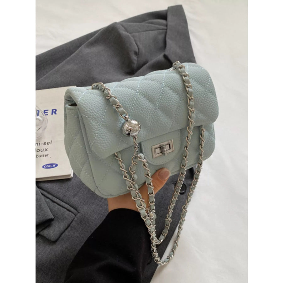 Quilted Chain Crossbody Bag Apparel and Accessories