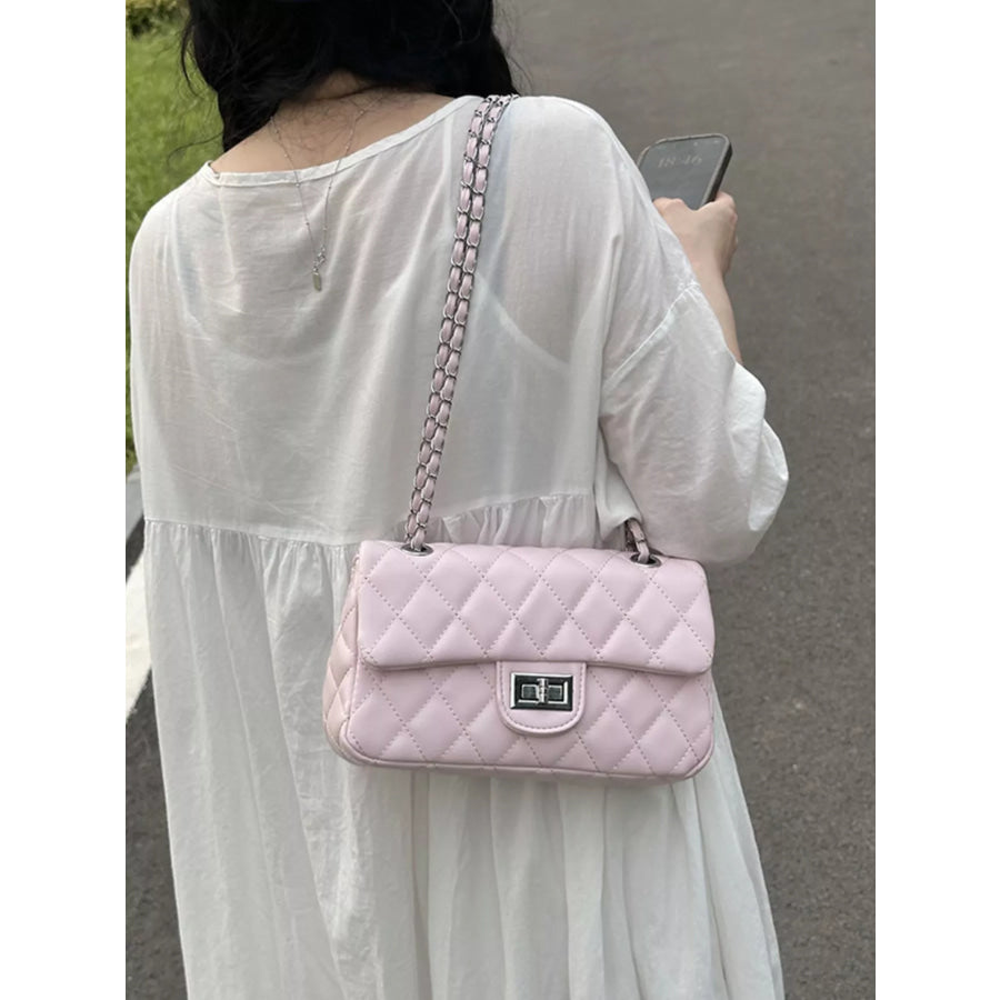 Quilted Chain Crossbody Bag Apparel and Accessories