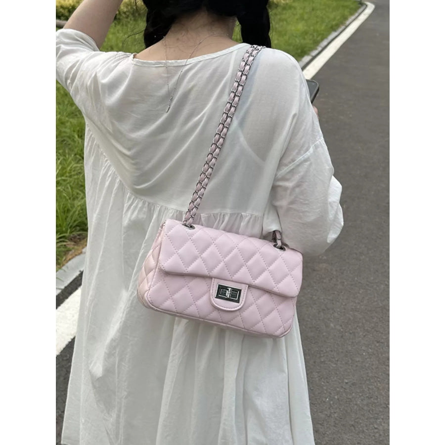 Quilted Chain Crossbody Bag Apparel and Accessories