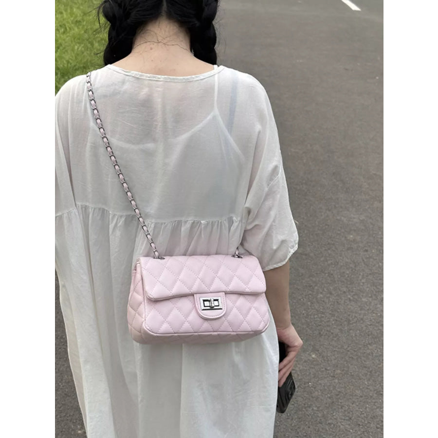 Quilted Chain Crossbody Bag Apparel and Accessories