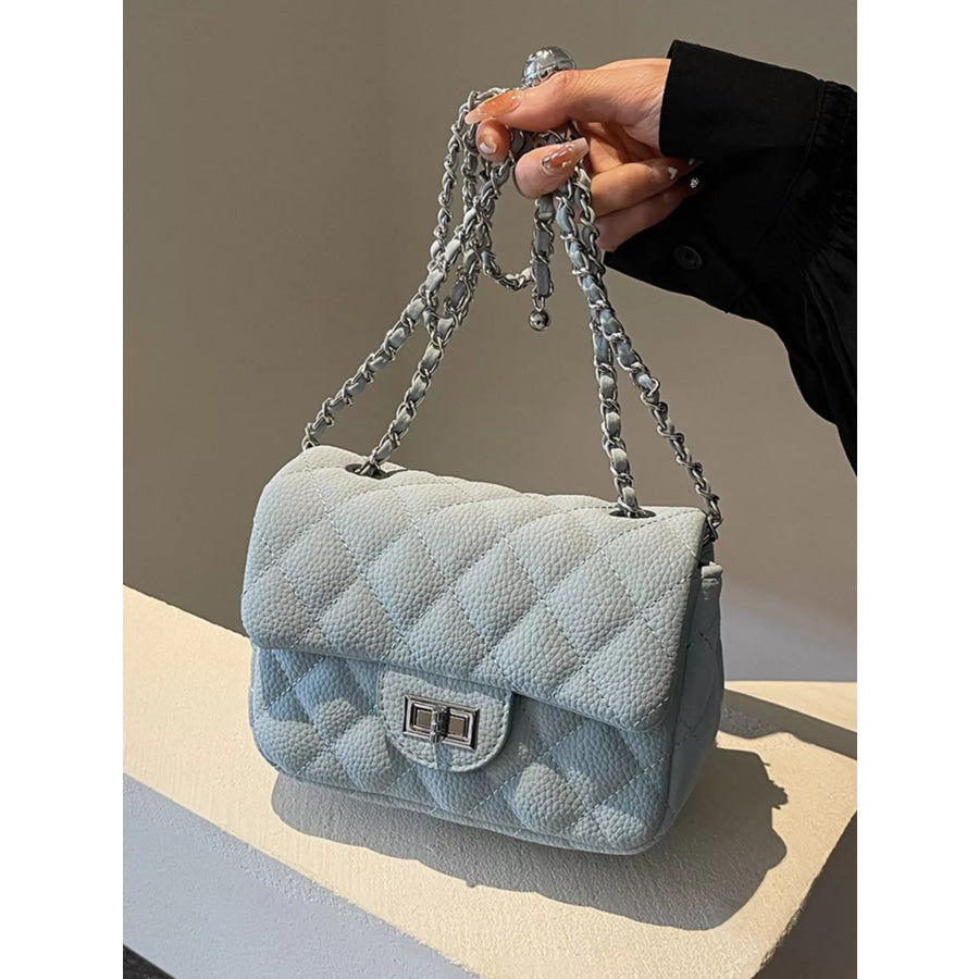 Quilted Chain Crossbody Bag Apparel and Accessories