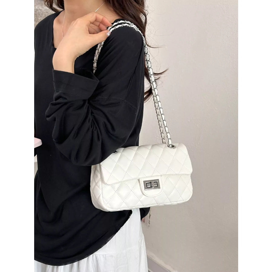 Quilted Chain Crossbody Bag Apparel and Accessories