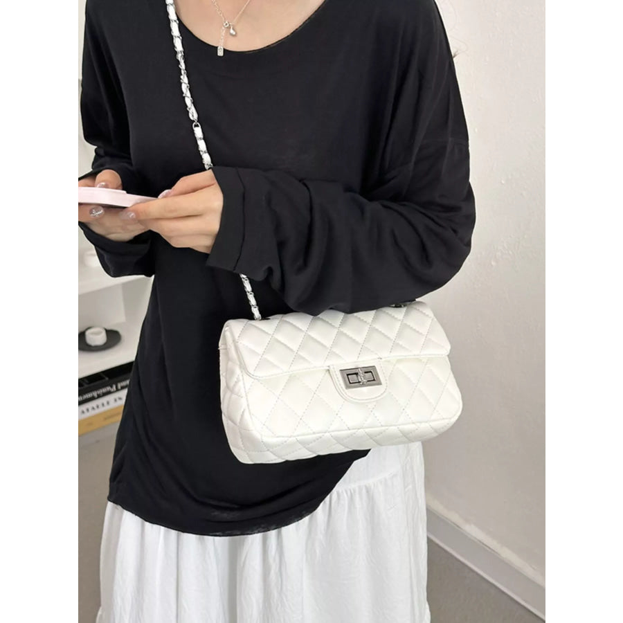 Quilted Chain Crossbody Bag Apparel and Accessories