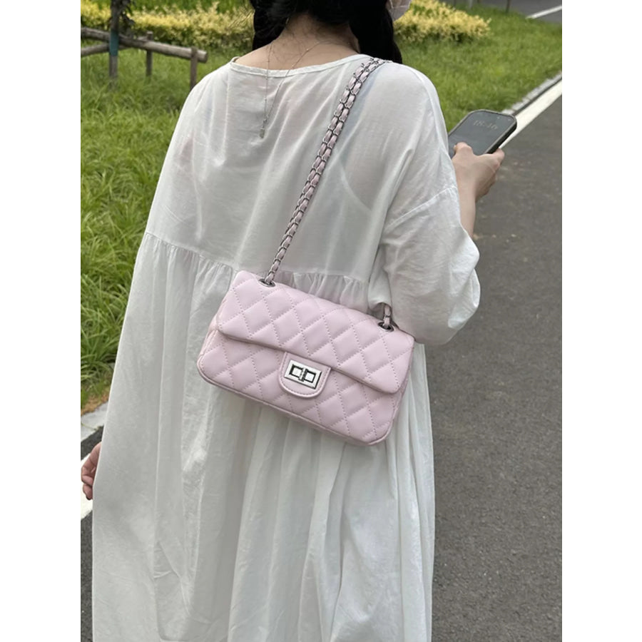 Quilted Chain Crossbody Bag Apparel and Accessories