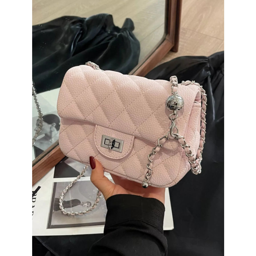 Quilted Chain Crossbody Bag Apparel and Accessories