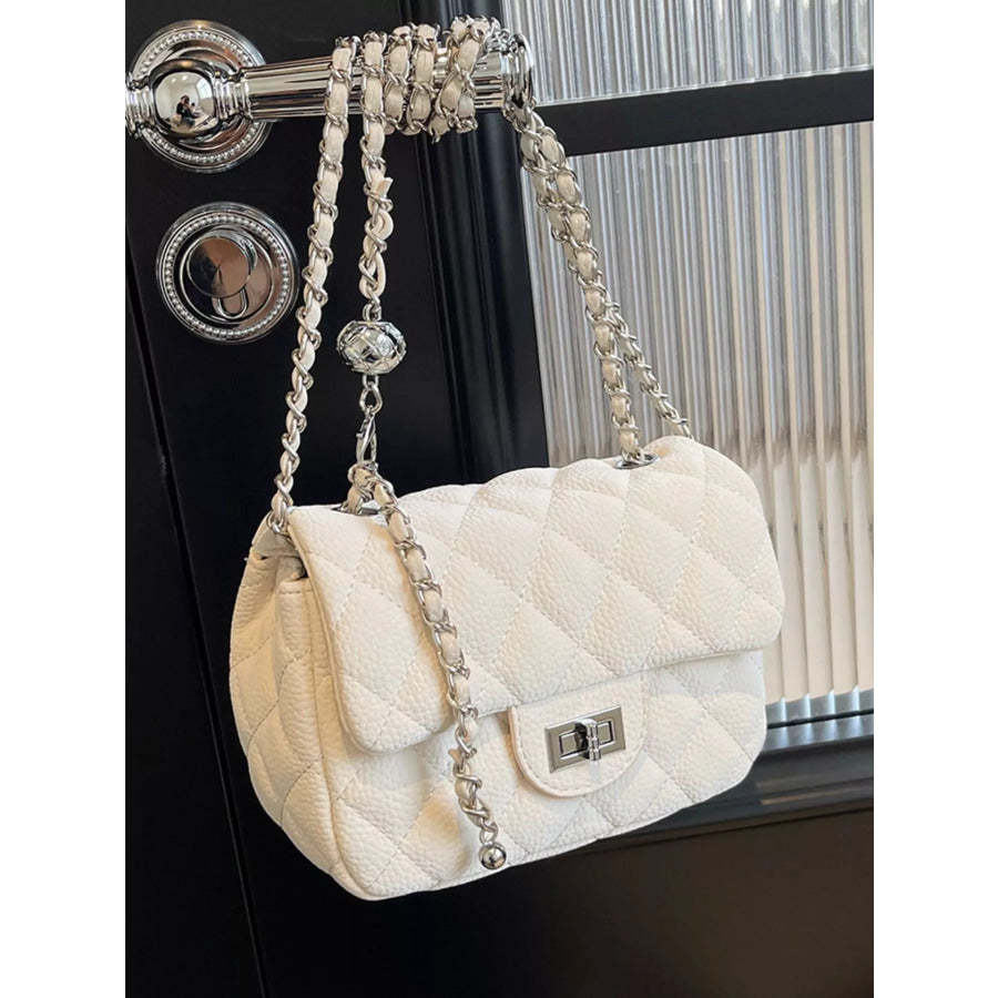 Quilted Chain Crossbody Bag Apparel and Accessories
