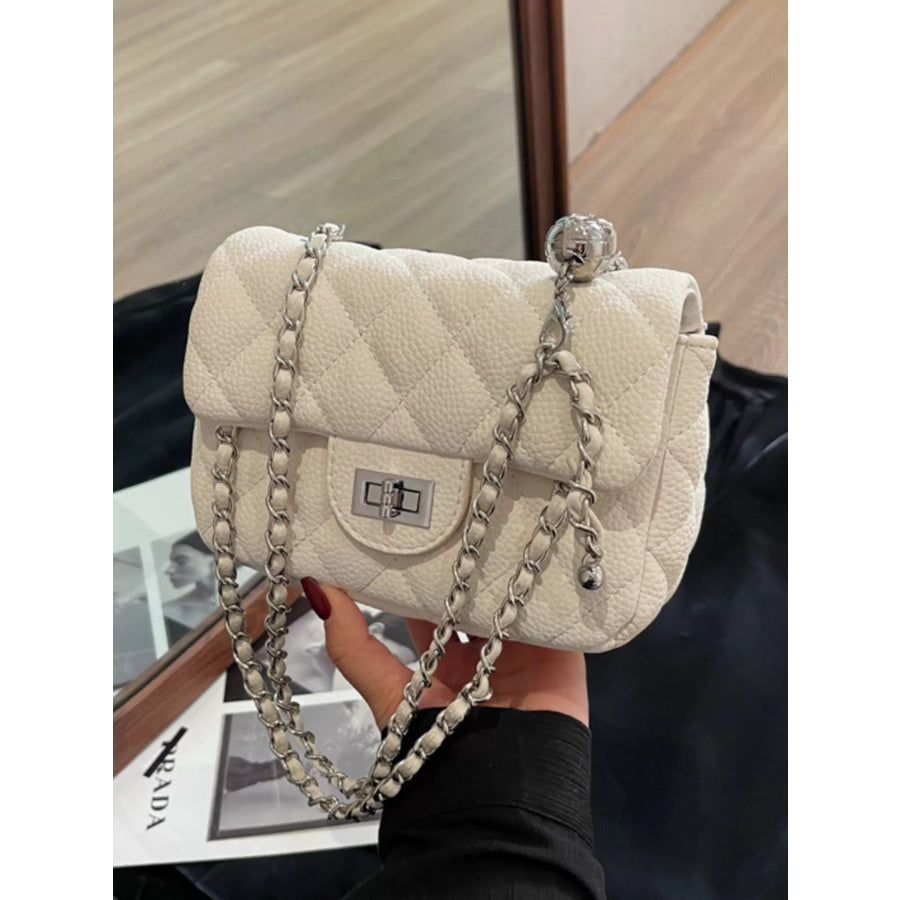 Quilted Chain Crossbody Bag Apparel and Accessories