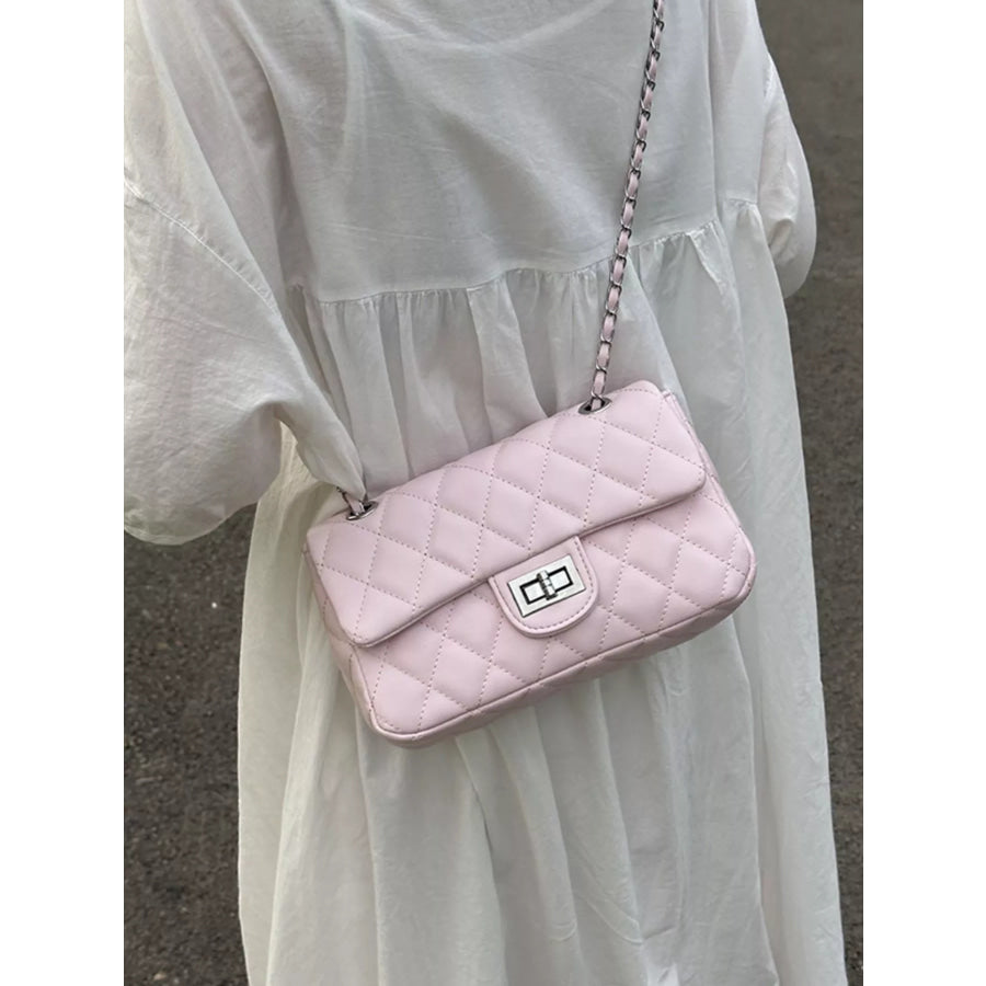 Quilted Chain Crossbody Bag Apparel and Accessories