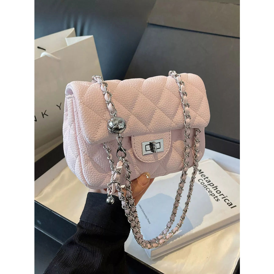 Quilted Chain Crossbody Bag Apparel and Accessories