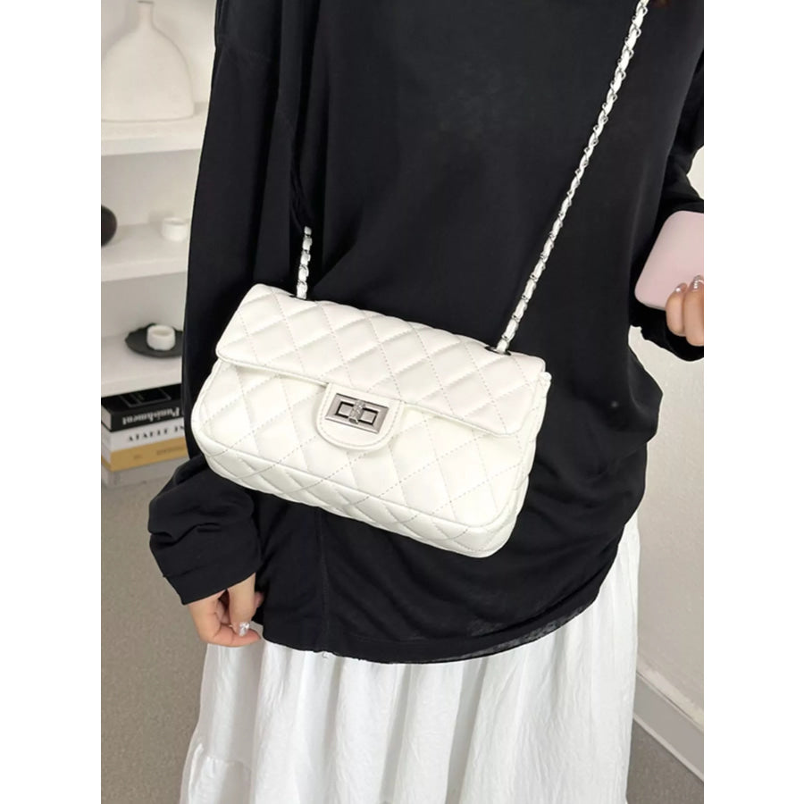 Quilted Chain Crossbody Bag Apparel and Accessories