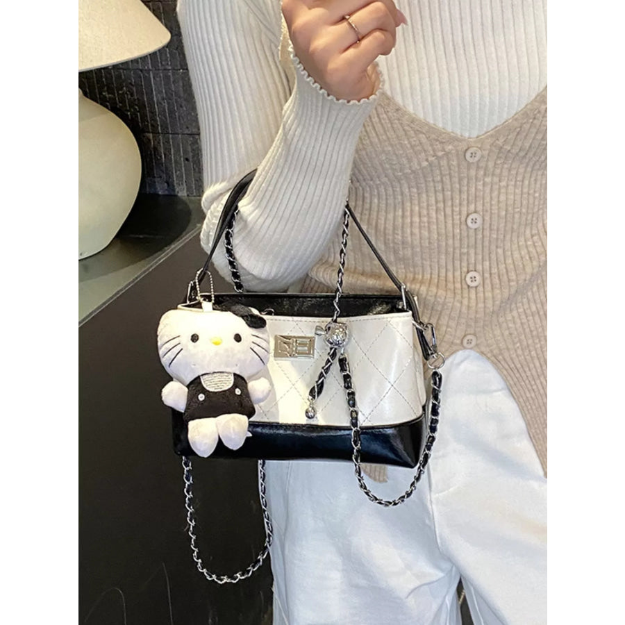 Quilted Chain Crossbody Bag Cream / One Size Apparel and Accessories