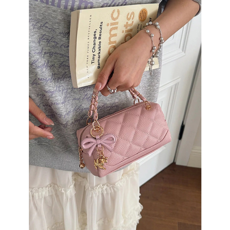 Quilted Chain Crossbody Bag Pink / onesize Apparel and Accessories