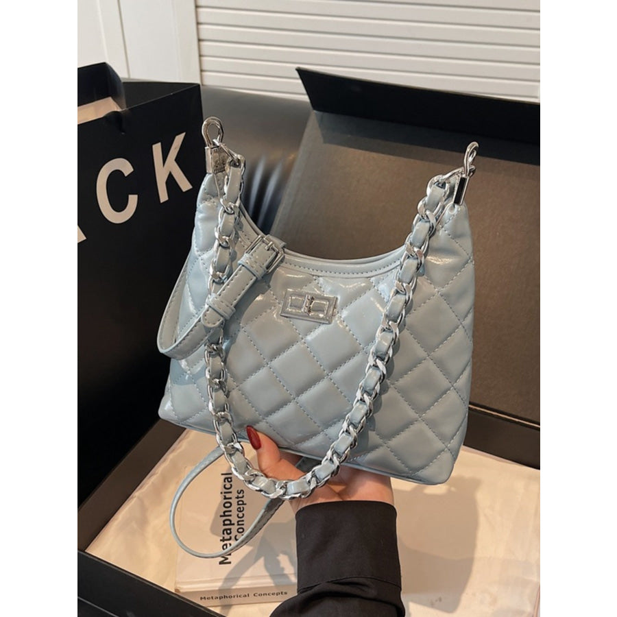 Quilted Chain Shoulder Bag Apparel and Accessories