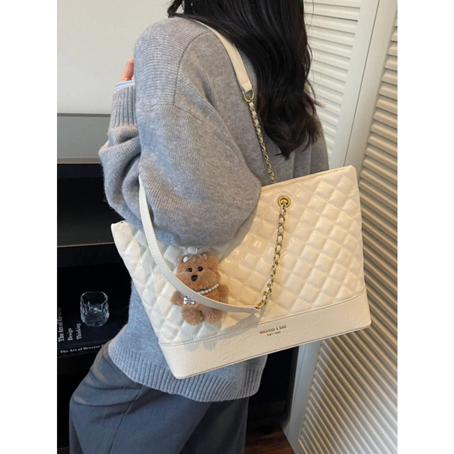 Quilted Chain Shoulder Bag Apparel and Accessories