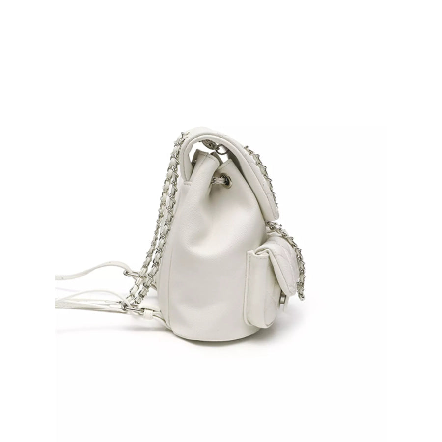 Quilted Chain Strap Backpack Bag Apparel and Accessories