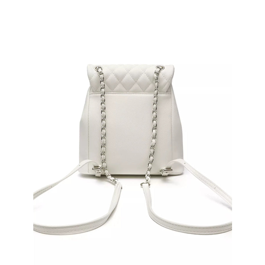 Quilted Chain Strap Backpack Bag Apparel and Accessories