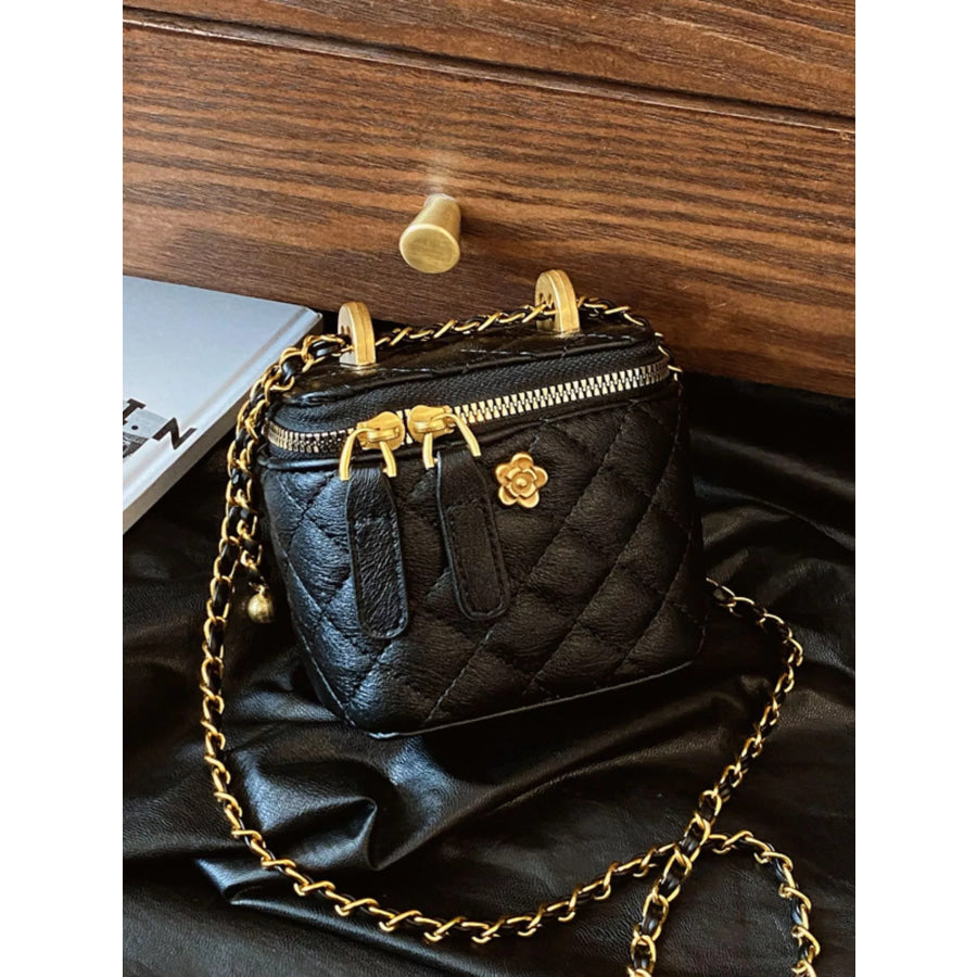 Quilted Chain Strap Crossbody Bag Apparel and Accessories