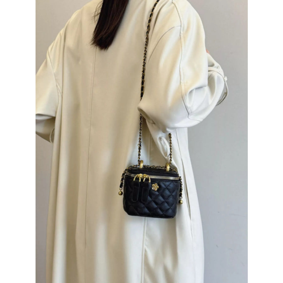 Quilted Chain Strap Crossbody Bag Apparel and Accessories