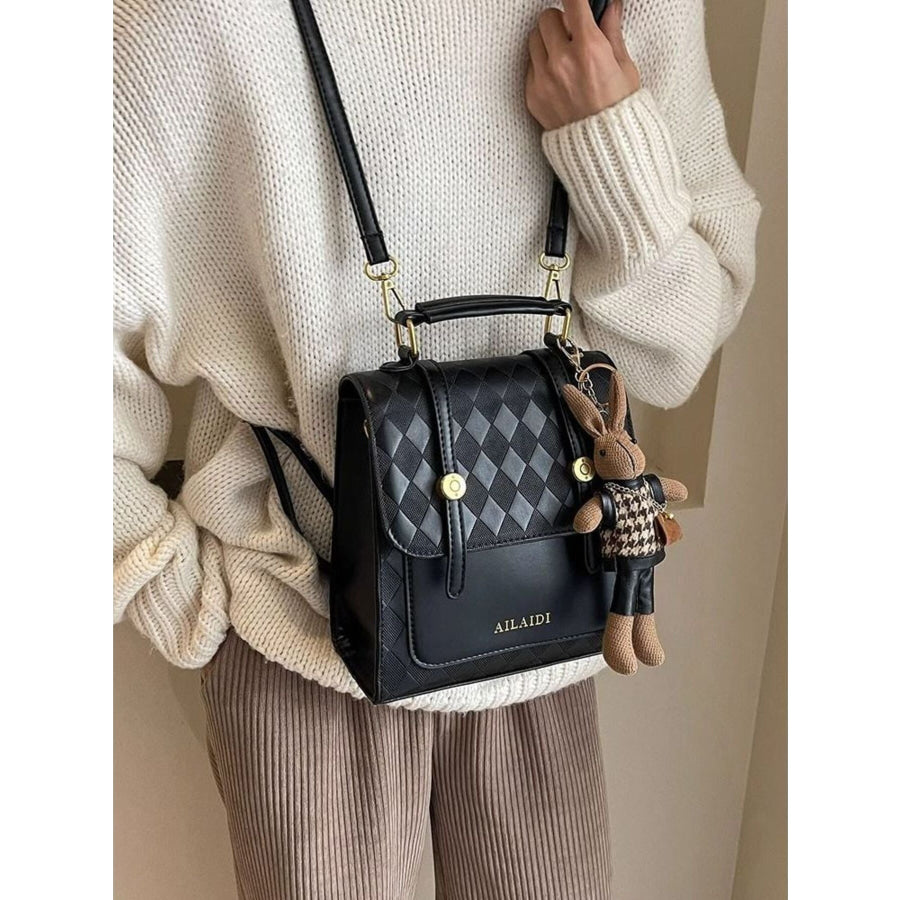 Quilted Flap Backpack Bag Apparel and Accessories