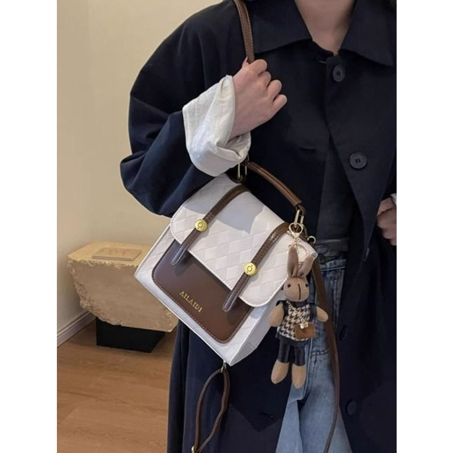 Quilted Flap Backpack Bag White / One Size Apparel and Accessories