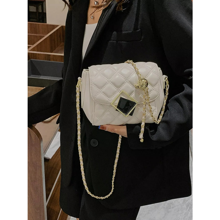 Quilted Flap Chain Crossbody Bag Apparel and Accessories