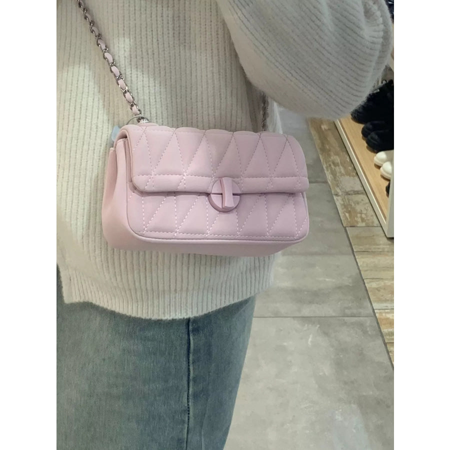 Quilted Flap Chain Crossbody Bag Apparel and Accessories