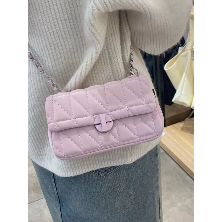 Quilted Flap Chain Crossbody Bag Apparel and Accessories