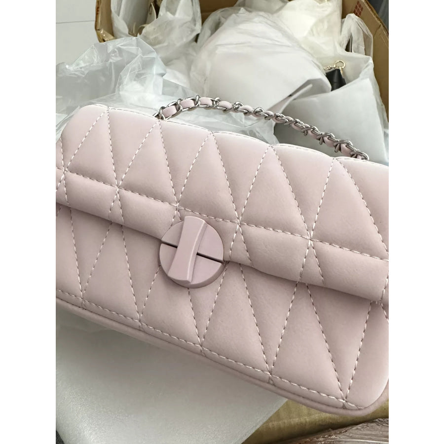 Quilted Flap Chain Crossbody Bag Apparel and Accessories