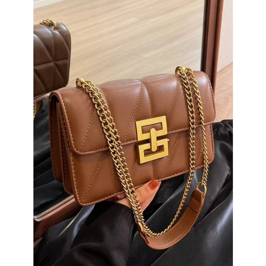 Quilted Flap Chain Crossbody Bag Apparel and Accessories