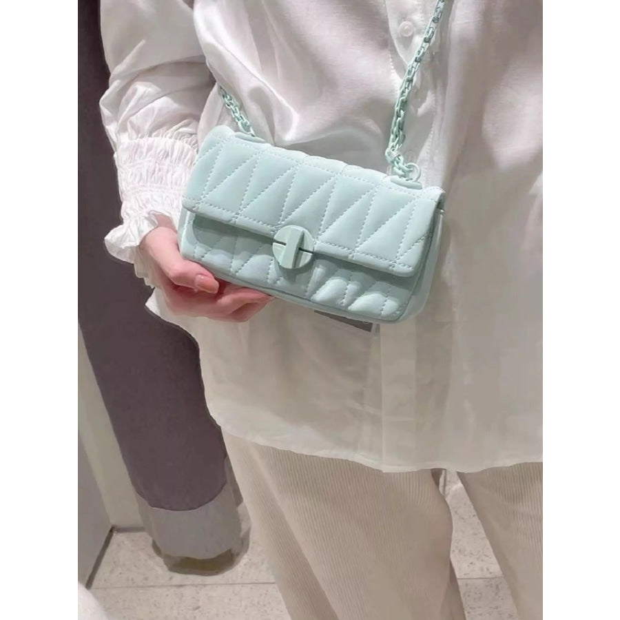 Quilted Flap Chain Crossbody Bag Apparel and Accessories