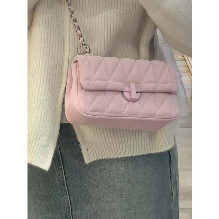Quilted Flap Chain Crossbody Bag Apparel and Accessories