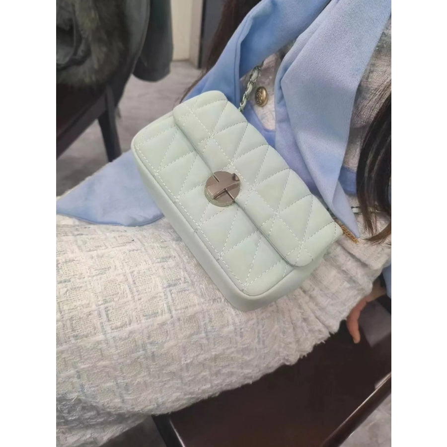 Quilted Flap Chain Crossbody Bag Apparel and Accessories