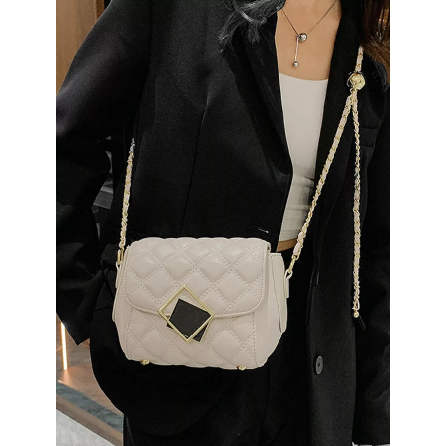 Quilted Flap Chain Crossbody Bag Apparel and Accessories