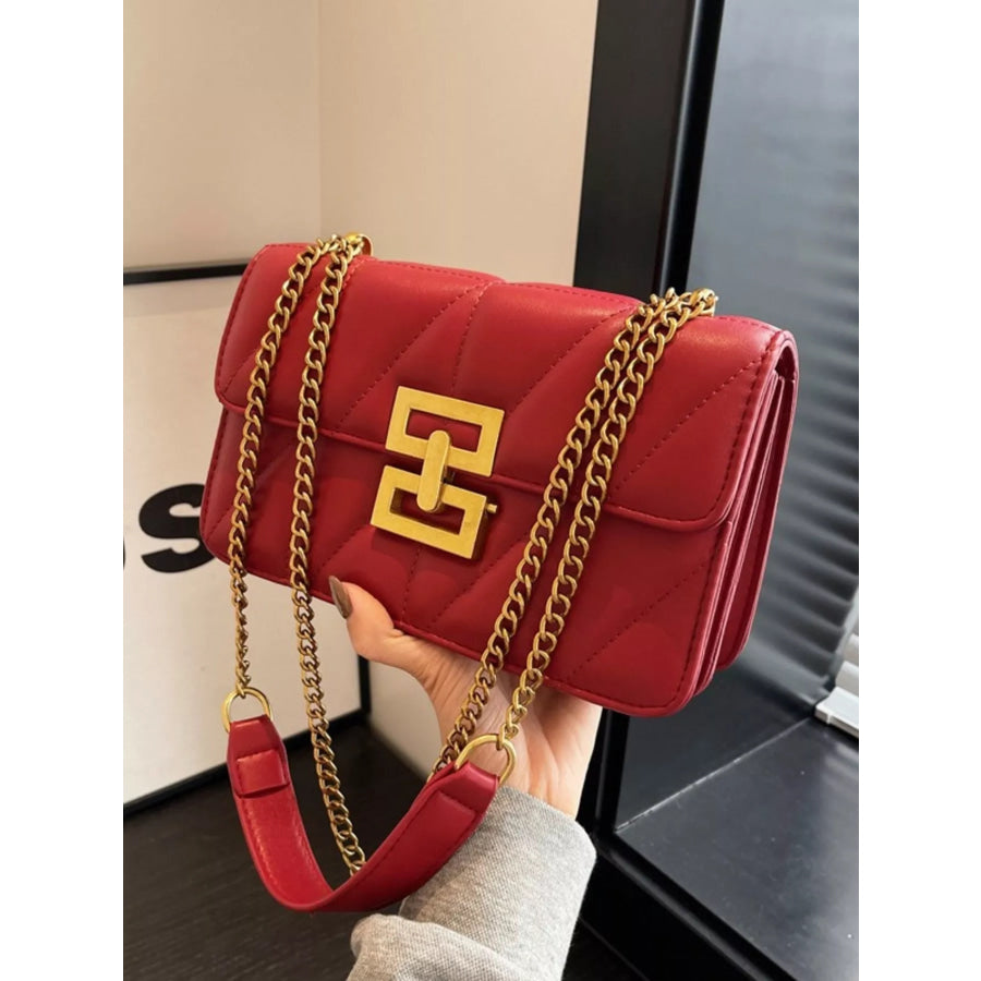 Quilted Flap Chain Crossbody Bag Apparel and Accessories