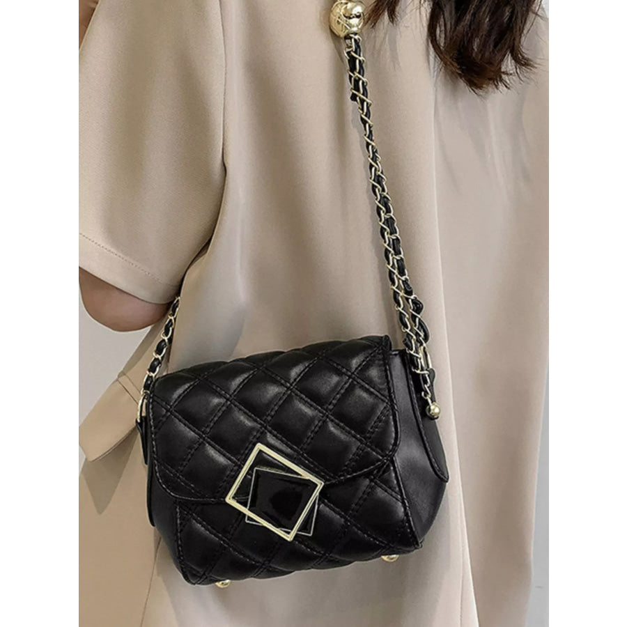 Quilted Flap Chain Crossbody Bag Apparel and Accessories