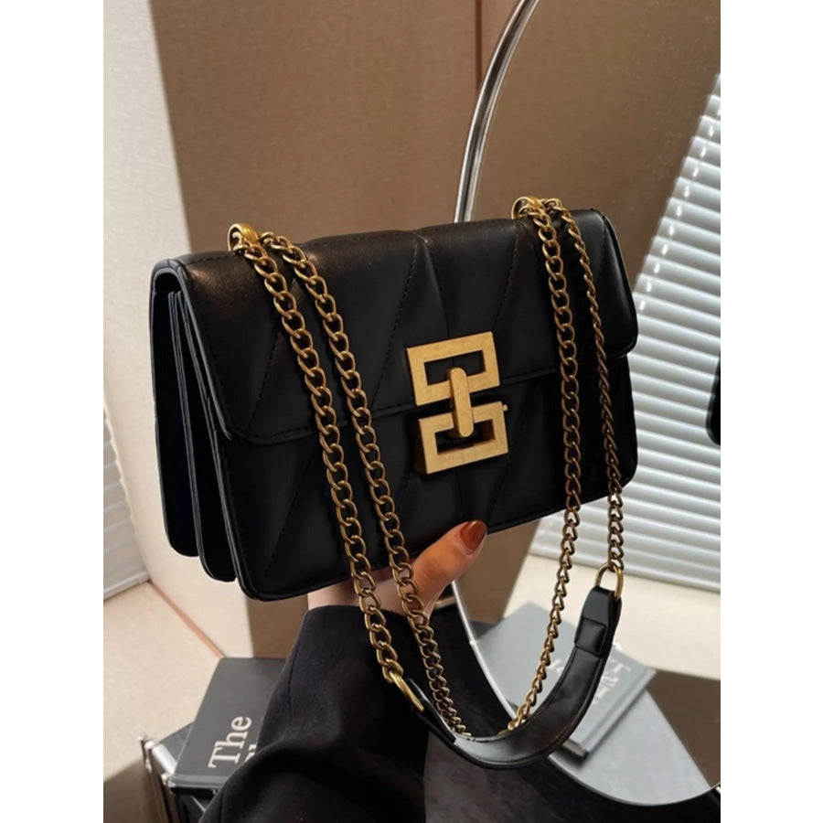 Quilted Flap Chain Crossbody Bag Apparel and Accessories