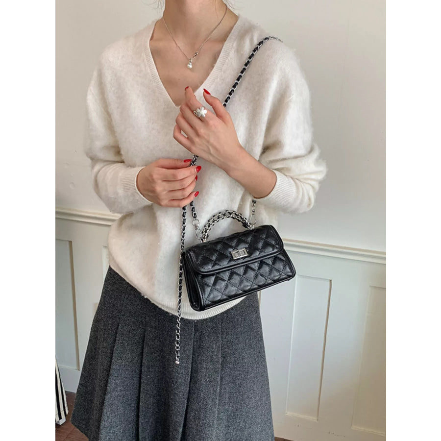 Quilted Flap Crossbody Bag Apparel and Accessories