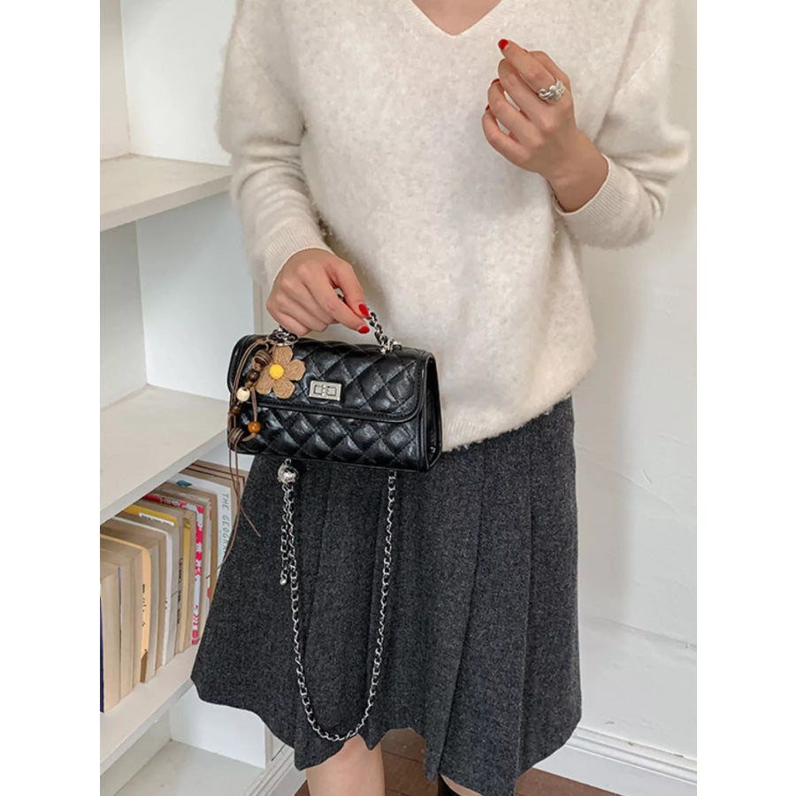 Quilted Flap Crossbody Bag Apparel and Accessories