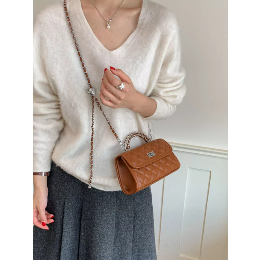 Quilted Flap Crossbody Bag Apparel and Accessories