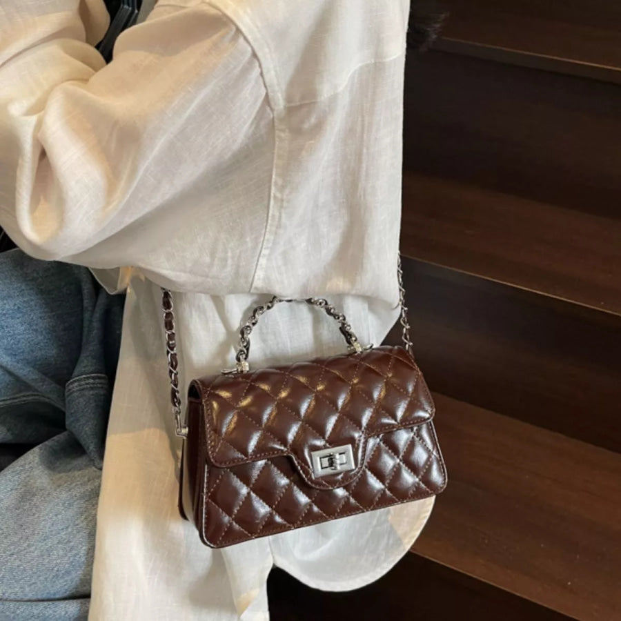 Quilted Flap Crossbody Bag Brown / onesize Apparel and Accessories