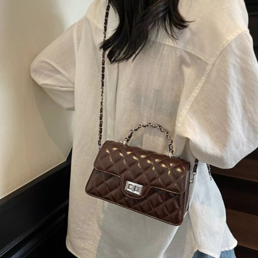 Quilted Flap Crossbody Bag Brown / onesize Apparel and Accessories