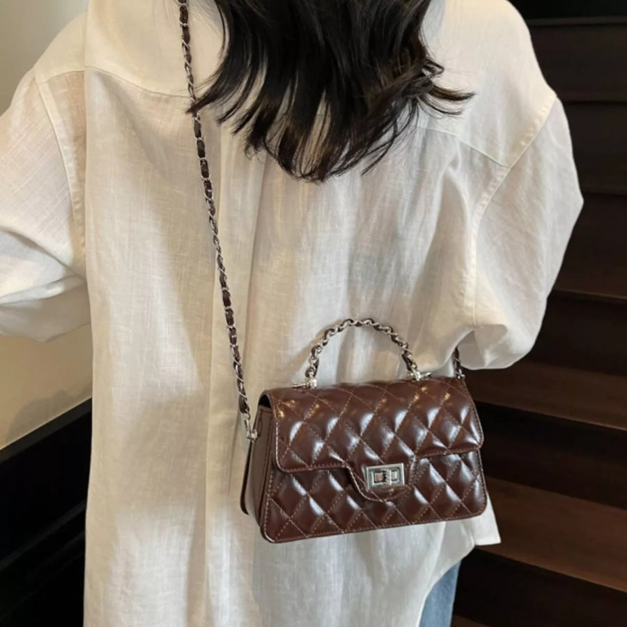 Quilted Flap Crossbody Bag Brown / onesize Apparel and Accessories