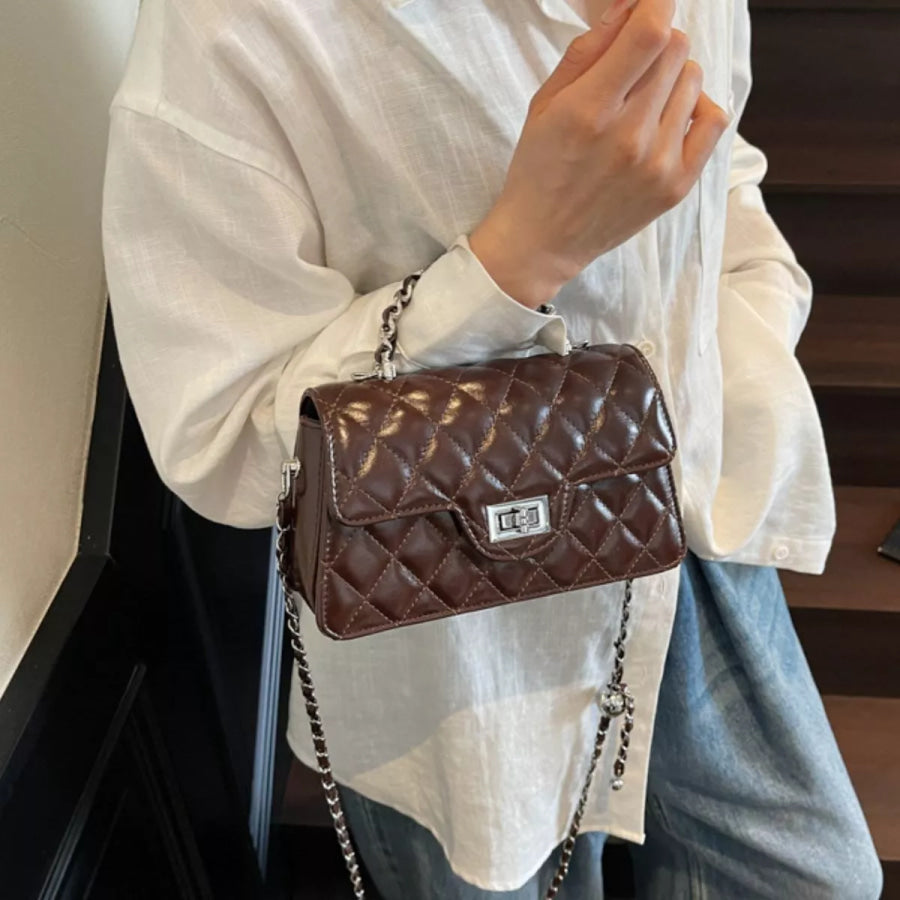 Quilted Flap Crossbody Bag Brown / onesize Apparel and Accessories