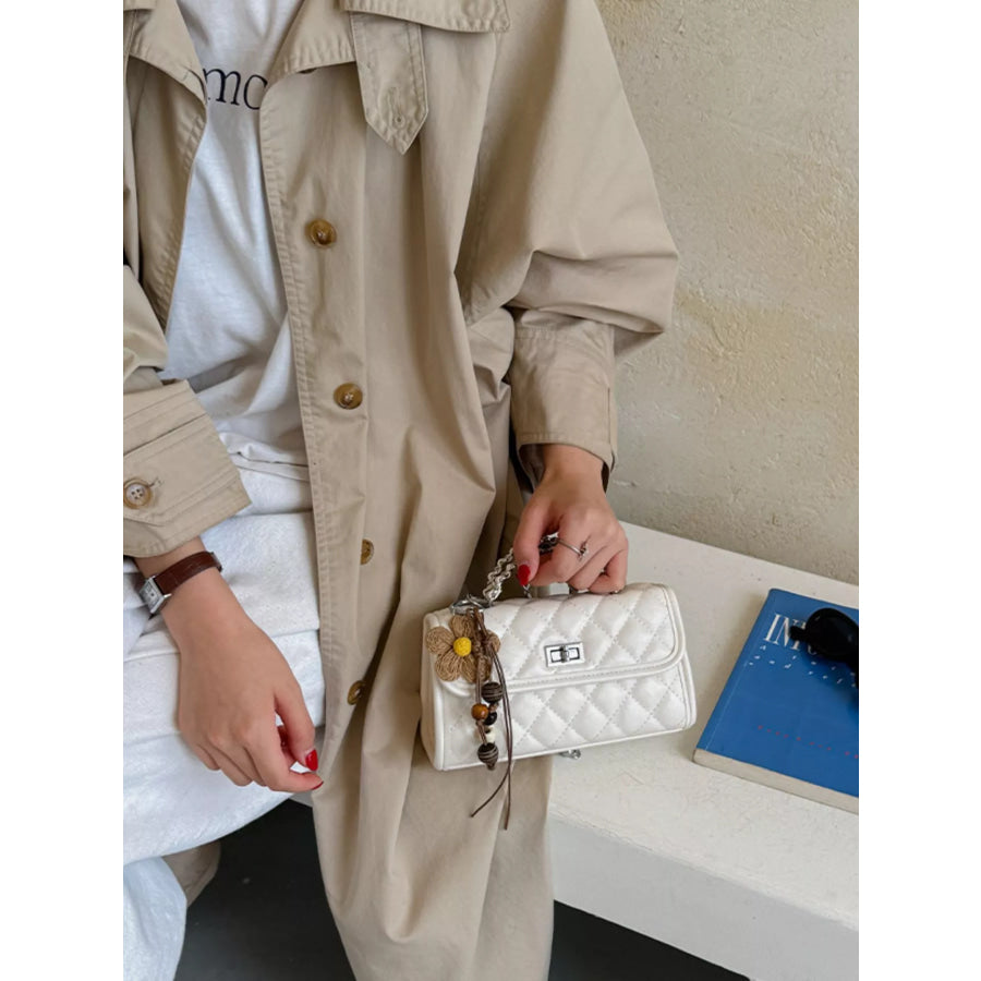 Quilted Flap Crossbody Bag White / One Size Apparel and Accessories