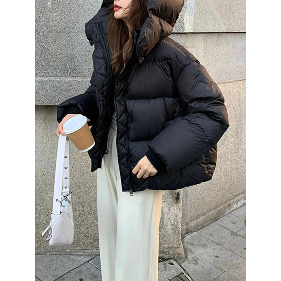 Quilted Hooded Puffer Jacket Apparel and Accessories