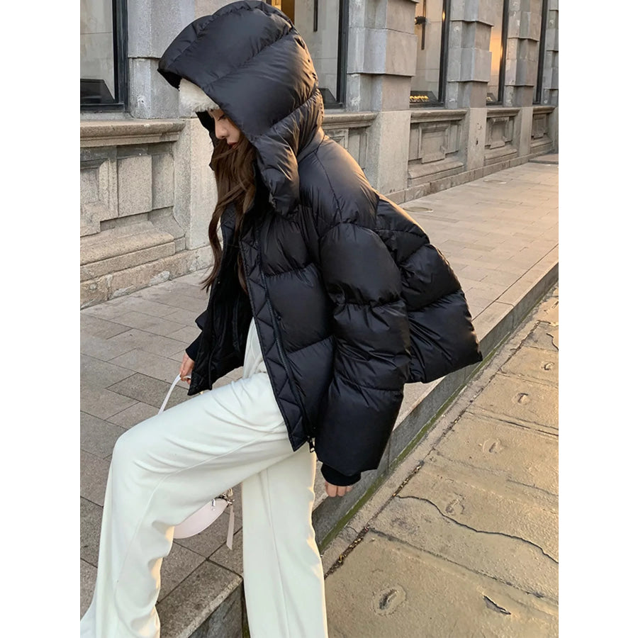 Quilted Hooded Puffer Jacket Apparel and Accessories